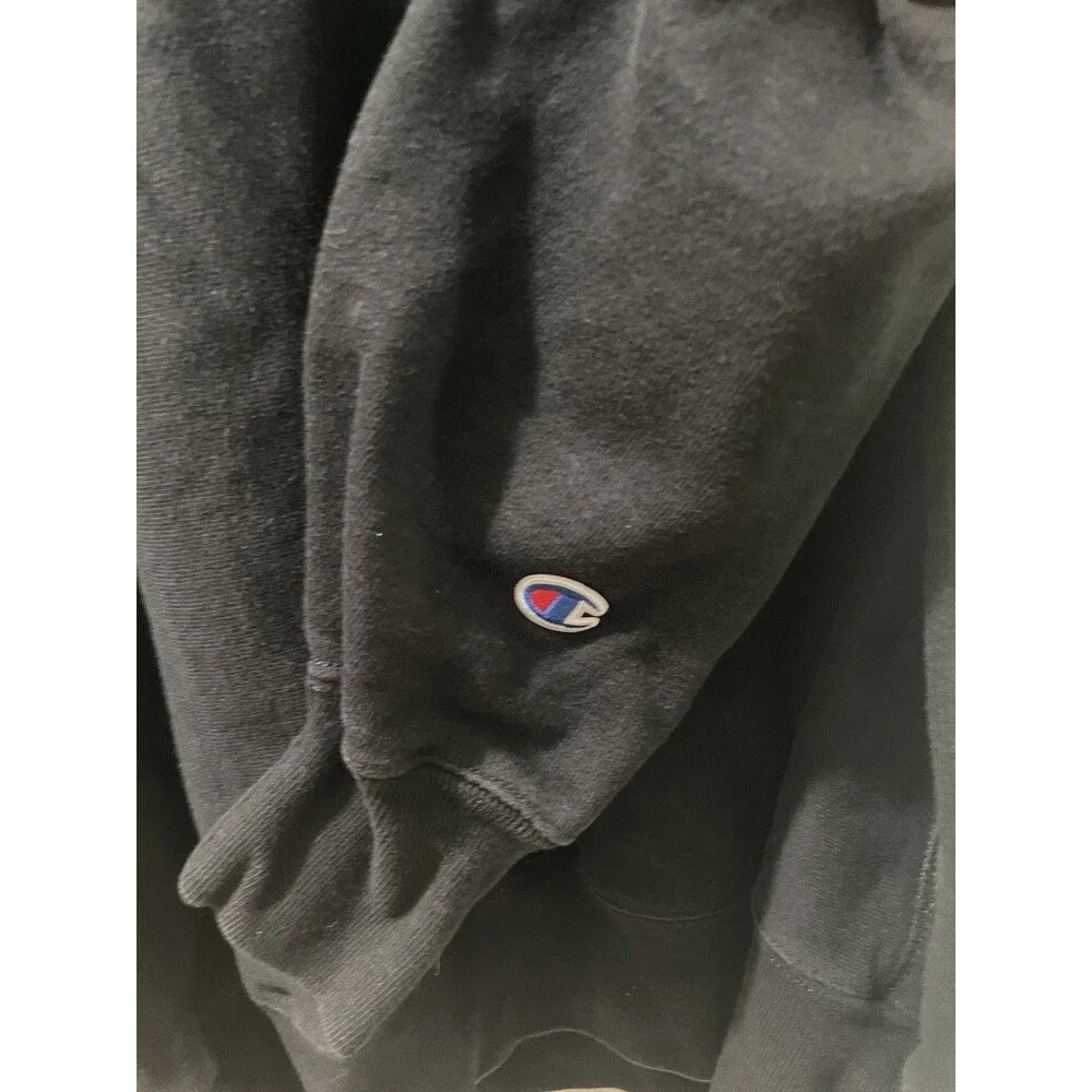 Vintage Champion Reverse Weave Sweatshirt Black Medium Heavyweight - Picture 4 of 6